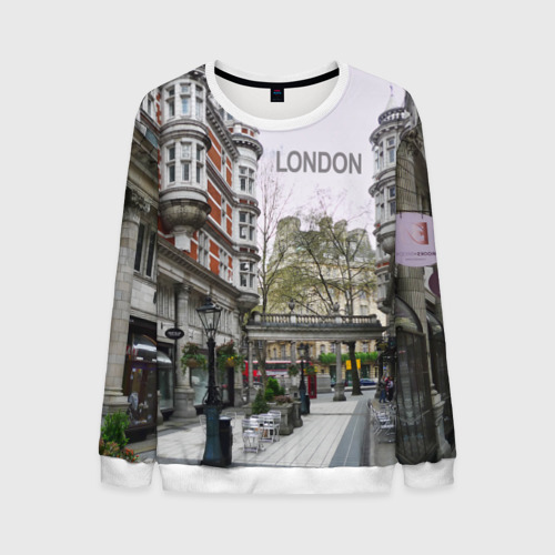 Мужской свитшот 3D Улицы Лондона, цвет белый