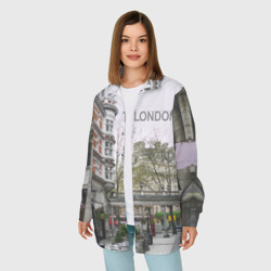 Женская рубашка oversize 3D Улицы Лондона - фото 2