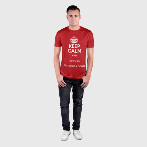 Мужская футболка 3D Slim Keep Calm SOAD, цвет 3D печать - фото 4