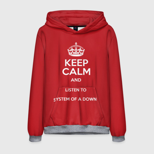 Мужская толстовка 3D Keep Calm SOAD, цвет меланж