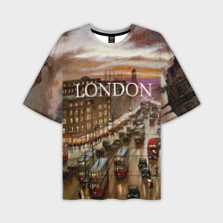 Мужская футболка oversize 3D Улицы Лондона