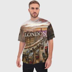 Мужская футболка oversize 3D Улицы Лондона - фото 2