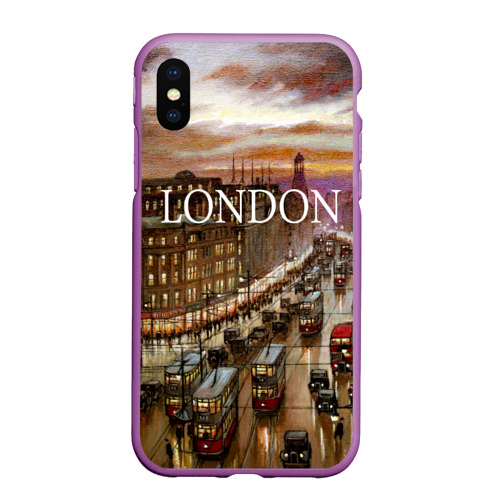 Чехол для iPhone XS Max матовый с принтом Улицы Лондона, вид спереди #2