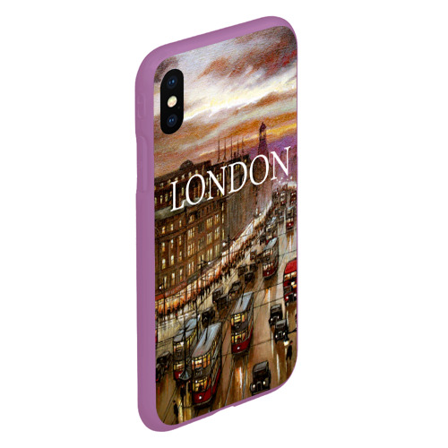 Чехол для iPhone XS Max матовый с принтом Улицы Лондона, вид сбоку #3