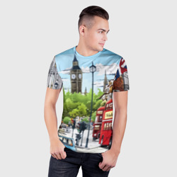 Мужская футболка 3D Slim Улицы Лондона -Big Ben - фото 2