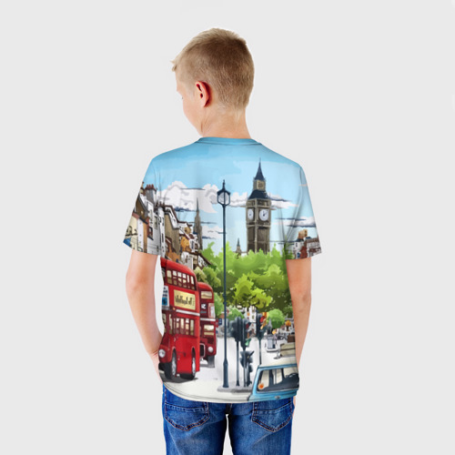 Детская футболка 3D Улицы Лондона -Big Ben, цвет 3D печать - фото 4