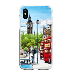 Чехол для iPhone XS Max матовый Улицы Лондона -Big Ben