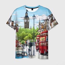 Мужская футболка 3D Улицы Лондона -Big Ben