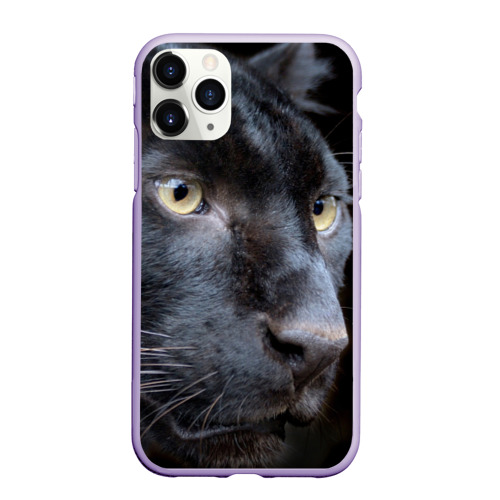 Чехол для iPhone 11 Pro матовый с принтом Черная пантера, вид спереди #2