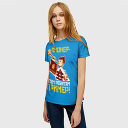 Женская футболка 3D Пионер с  трубой  - пример - фото 2