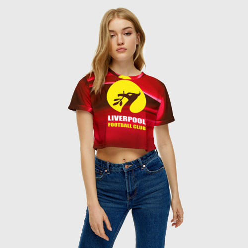 Женская футболка Crop-top 3D Liverpool, цвет 3D печать - фото 4