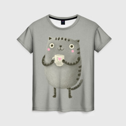 Женская футболка 3D Cat Love Kill