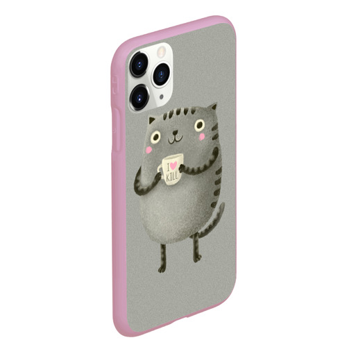 Чехол для iPhone 11 Pro Max матовый Cat Love Kill, цвет розовый - фото 3