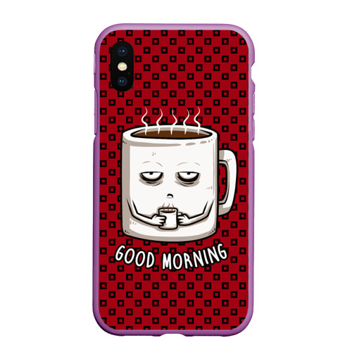 Чехол для iPhone XS Max матовый Good Morning, цвет фиолетовый