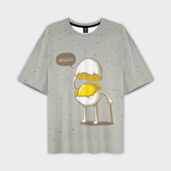Мужская футболка oversize 3D Яйцо приветствует