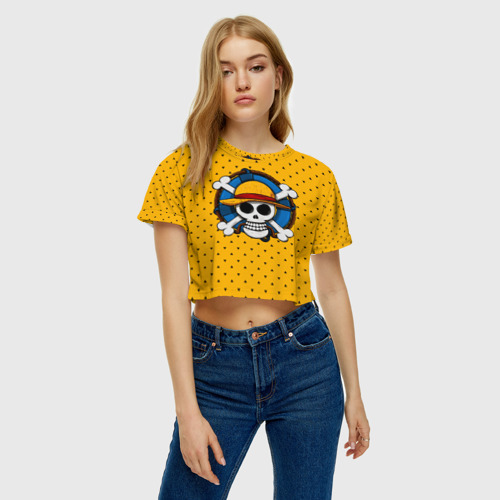 Женская футболка Crop-top 3D One Pirate, цвет 3D печать - фото 3
