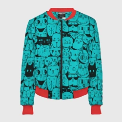 Женский бомбер 3D Котейки 4