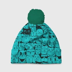 Шапка 3D c помпоном Котейки 4