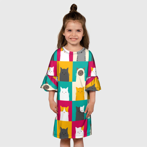 Детское платье 3D Котейки 3 - фото 4