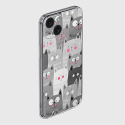 Чехол для iPhone 15 силиконовый с защитой камеры Котейки 2 - фото 2