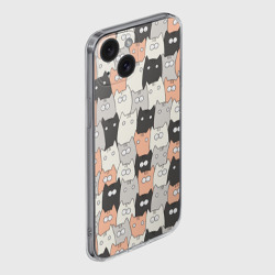 Чехол для iPhone 15 силиконовый с защитой камеры Котики - фото 2