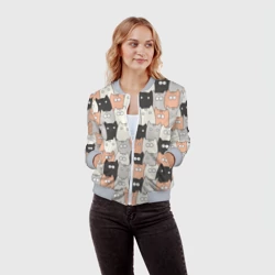 Женский бомбер 3D Котики - фото 2