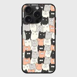 Чехол силиконовый для Apple iPhone 15 Pro матовый Котики