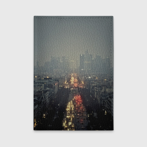 Обложка для автодокументов Ночной город, цвет черный