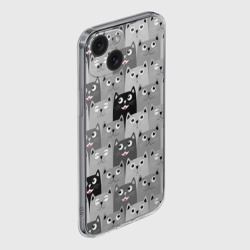 Чехол для iPhone 15 силиконовый с защитой камеры Котейки - фото 2