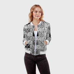 Женский бомбер 3D Котейки - фото 2