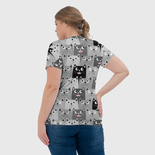 Женская футболка 3D Котейки, цвет 3D печать - фото 7