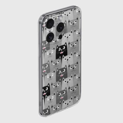 Чехол для iPhone 15 Pro силиконовый с защитой камеры Котейки - фото 2