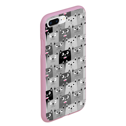 Чехол для iPhone 7Plus/8 Plus матовый Котейки, цвет розовый - фото 3