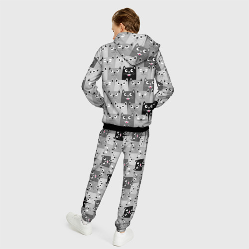 Мужской костюм 3D Котейки, цвет черный - фото 4