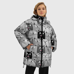 Женская зимняя куртка Oversize Котейки - фото 2