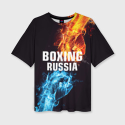 Женская футболка oversize 3D Boxing Russia