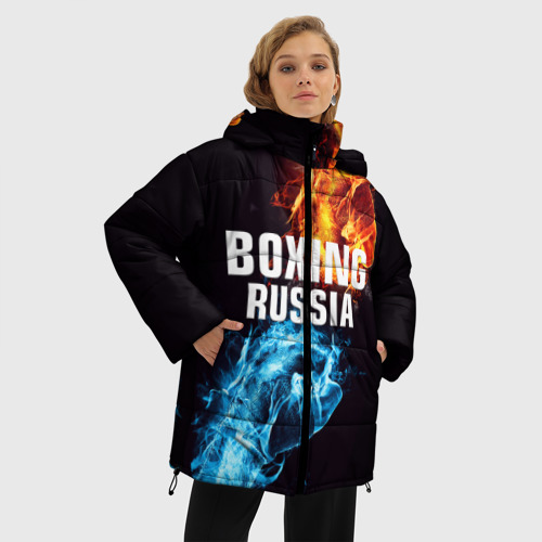 Женская зимняя куртка Oversize Boxing Russia, цвет черный - фото 3