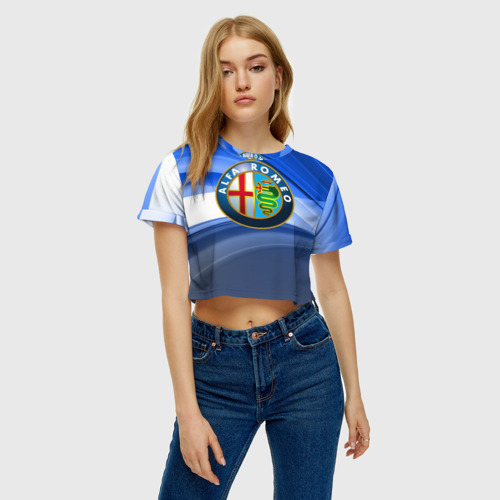 Женская футболка Crop-top 3D Alfa Romeo - фото 4