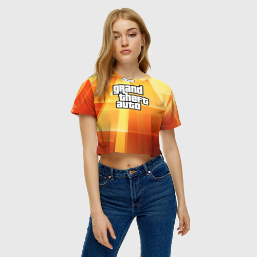 Женская футболка Crop-top 3D GTA, цвет 3D печать - фото 3