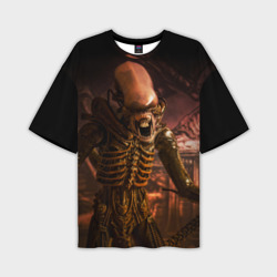 Мужская футболка oversize 3D Alien