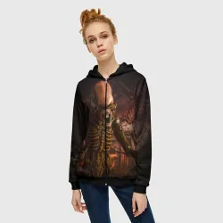 Женская толстовка 3D на молнии Alien - фото 2