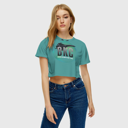 Женская футболка Crop-top 3D Космические войска 21, цвет 3D печать - фото 4