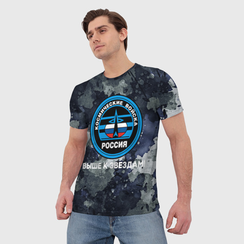Мужская футболка 3D с принтом Космические войска 18, фото на моделе #1