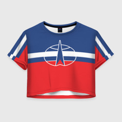 Женская футболка Crop-top 3D Космические войска 14