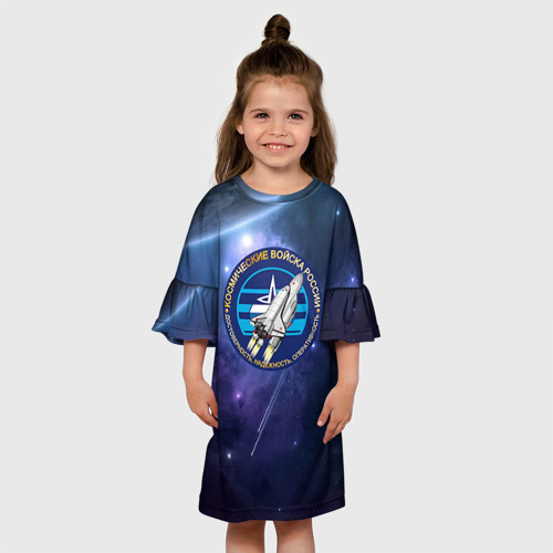 Детское платье 3D Космические войска 13, цвет 3D печать - фото 4