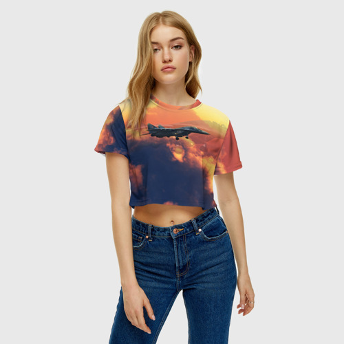 Женская футболка Crop-top 3D Космические войска 12, цвет 3D печать - фото 3