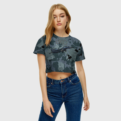 Женская футболка Crop-top 3D Космические войска 2, цвет 3D печать - фото 4