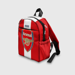 Рюкзак с принтом Арсенал для ребенка, вид на модели спереди №3. Цвет основы: белый