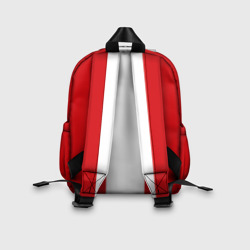 Рюкзак с принтом Арсенал для ребенка, вид на модели сзади №2. Цвет основы: белый