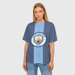 Женская футболка oversize 3D Манчестер Сити - фото 2